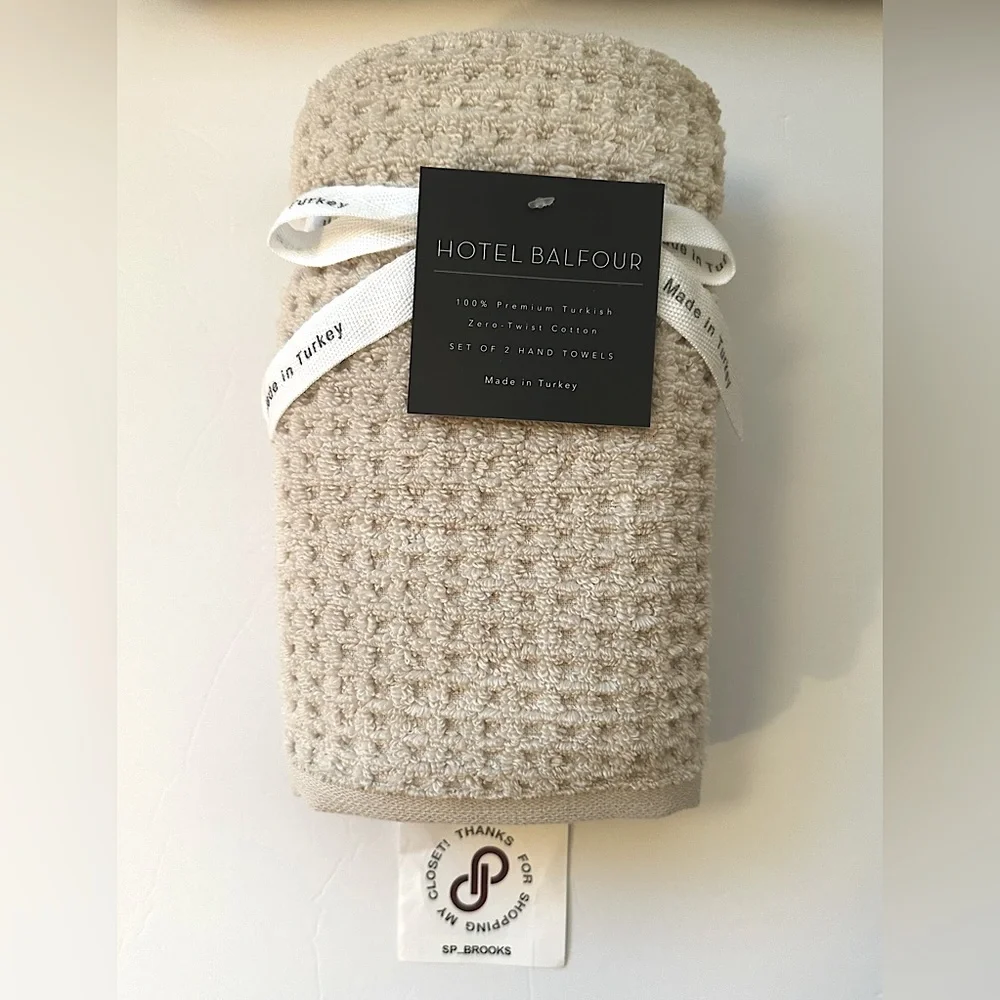 🎁Hotel Balfour Bath Towel Set - Zero Twist Cotton - Set of 8 - Taupe
